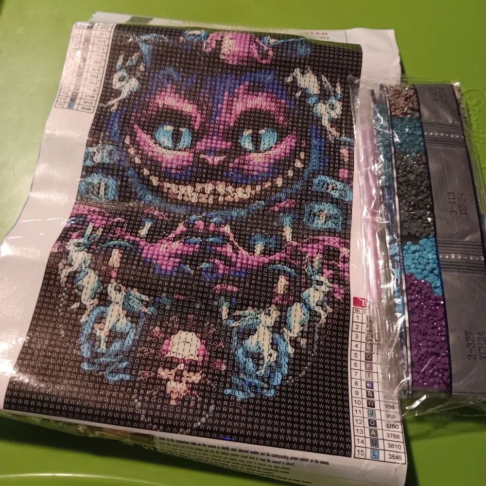 Colorful Cheshire Cat Alice In Wonderland  Diamond Painting Kit 20x30